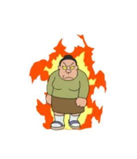 😡 5503cb2a cartoon, angry, fire, woman, character telegram sticker