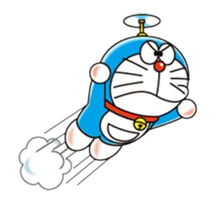 🚁 6220f36a Doraemon cartoon, doraemon, anime, cat, robot, flying, helicopter telegram sticker
