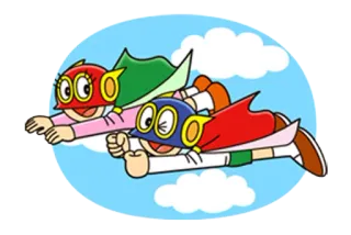 😉 9a03fbb4 anime, cartoon, flying, superhero, children, illustration telegram sticker