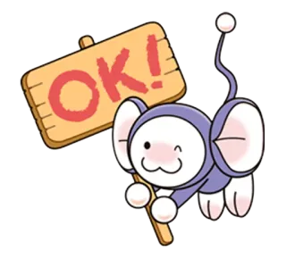 😉 9b9d6a0f OK! ok, cute, animal, sign, positive, illustration telegram sticker