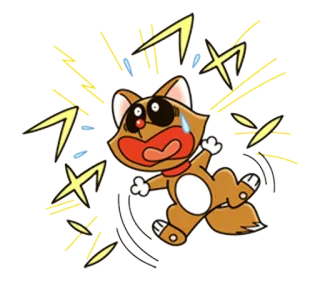 😨 abef12c0 animal, cartoon, fox, shocked, expression, surprise, distress telegram sticker