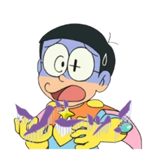 😥 f853fe42 Nobita Nobi Doraemon anime, cartoon, surprised, worried, Nobita, Doraemon telegram sticker