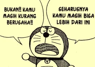 😤 c59f44f2 Doraemon BUKAN!! KAMU MASIH KURANG BERUSAHA!!
SEHARUSNYA KAMU MASIH BISA LEBIH DARI INI doraemon, anime, cartoon, motivation, wut, schelte telegram sticker