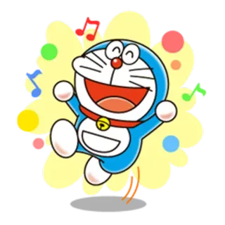 😃 40354004 Doraemon Doraemon, Cartone animato, Gatto, Robot, Anime, Saltando, Musica telegram sticker