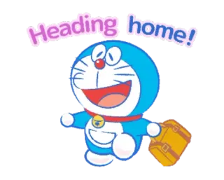 🏠 64cb815a Doraemon Heading home! doraemon, ritorno a casa, viaggio, valigia, cartoni animati, gatto telegram sticker