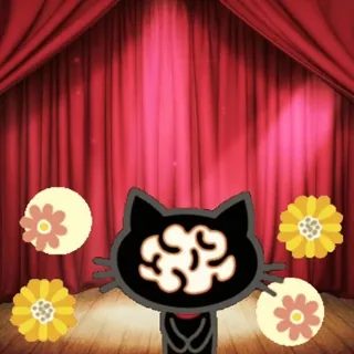 ☺️ 497ae8d3 Katze, Blumen, Gehirn, Cartoon, süß telegram sticker