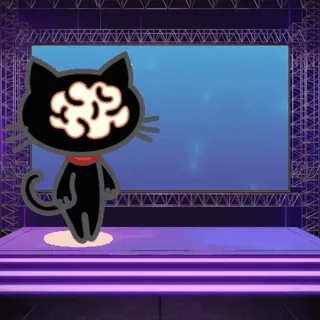 🙏 827cbce7 Katze, Gehirn, Bühne, Animation, Cartoon telegram sticker