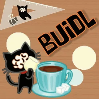 👷 996c2299 BUILDL Katze, Kaffee, Gehirn, lustig, süß, Getränk, Lesen telegram sticker
