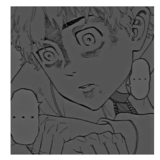 😧 0f043d76 ... anime, manga, shocked, speech bubble, dots telegram sticker