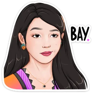 🤩 c0d4745f BAY Frau, Porträt, Cartoon, Ausdruck, Person, Gruß telegram sticker