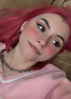 😘 d3fccf11 woman, portrait, pink hair, eyeliner, makeup, young, female telegram sticker