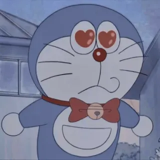💖 0249ae90 Doraemon Doraemon, Anime, Kreskówka, Robot, Kot, Oczy w serca telegram sticker