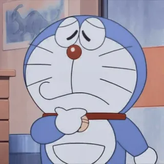 💖 556cde1a Doraemon Kreskówka, Anime, Kot, Niebieski, Smutny, Słodki, Doraemon telegram sticker