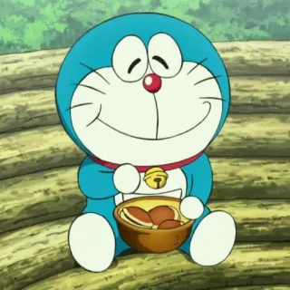 💖 599675a3 Doraemon kreskówka, robot kot, anime, Doraemon, przyjazny, uśmiechnięty telegram sticker