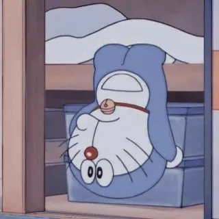 💖 672c4348 Doraemon Doraemon, Anime, Manga, Kreskówka, Kot, Robot, Niebieski telegram sticker