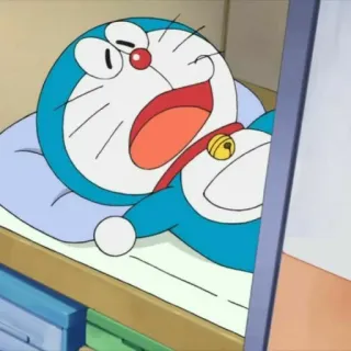 💖 9281f2ed Doraemon Doraemon, Anime, Kreskówka, Robot kot, Spać, Leniwy, Dzwonek telegram sticker