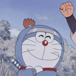 💖 b2b0b335 Doraemon doraemon, anime, kreskówka, ninja, śmieszne, miecz telegram sticker