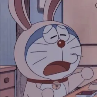 💖 b97d298c Doraemon doraemon, anime, kreskówka, kot, robot, smutny, królik telegram sticker