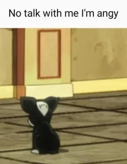 👹 75fcbf75 No talk with me I'm angy en colère, chat, mème, drôle, mignon, contrarié whatsapp sticker