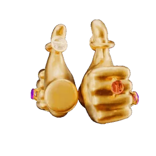 👍 53ec61e6 Pouce levé, Main en or, Approbation, J'aime, Positif, Succès telegram sticker