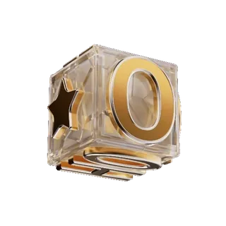 👍 6998c497 0 nombre, zéro, cube, or, transparent, 3d telegram sticker