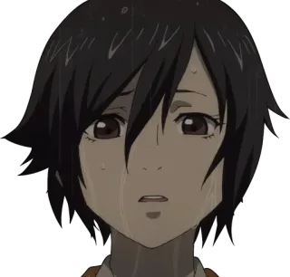 😔 f76cbd3a 动漫, 哭泣, 悲伤, 女孩 telegram sticker