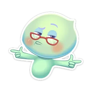 ▫️ 90321325 Мультфильм, Персонаж, Очки, Пожимает плечами, Равнодушный, Вопрошающий, Жест telegram sticker