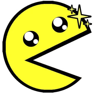 😳 4393d8ea Pac-Man Pac-Man, Jeu d'arcade, Jaune, Personnage, Rétro, Gaming telegram sticker