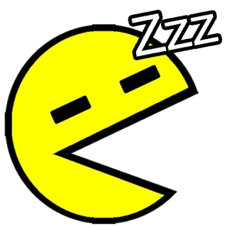 😴 5d552f09 ZZZ dormir, zzz, fatigué, pacman, jaune, emoji telegram sticker