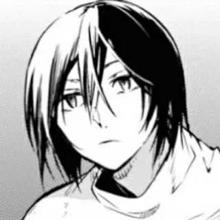 🥚 ff6b5665 Anime, Manga, Portret, Monochroom, Personage telegram sticker