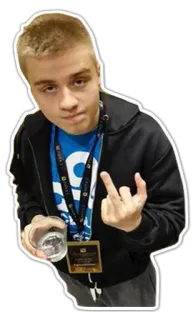 👿 03a74c5f человек, средний палец, оскорбительный жест, мужчина telegram sticker