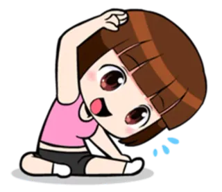 Cute Girl "Dotori" Korean Version telegram stickers