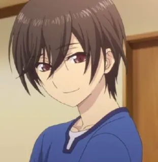 🔪 2f444155 Yu Otosaka Charlotte anime, karakter, tersenyum, potret, pria, rambut hitam telegram sticker