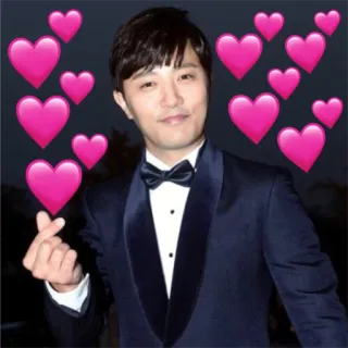 ❤️ 40529ab8 男人, 西装, 爱心, 韩国流行, 手指爱心, 韩语, 名人, 帅哥 telegram sticker