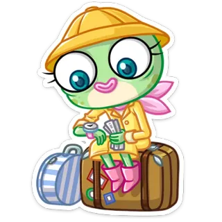 ⏳ 2f50655b 動物, 漫画, 旅行, 荷物, キャラクター, ステッカー, サファリ, 冒険 telegram sticker