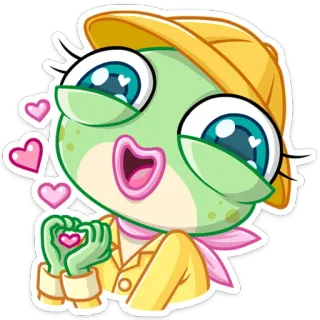 ❤️ debcdc28 カエル, 漫画, ハート, かわいい, 愛, 動物 telegram sticker