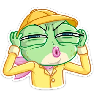 ⁉️ 681242a2 Kreskówka, Żaba, Wyraz, Śmieszne, Głupi, Zwierzę telegram sticker