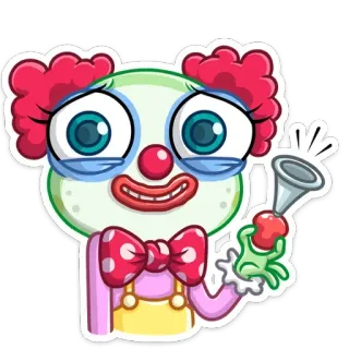 🤡 fff9abd8 klaun, łzy, płacz, smutny, kreskówka, cyrk telegram sticker