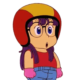 😒 8ebb7312 Arale Norimaki Dr. Slump Anime, Manga, Arale, Dr. Slump, Cartoon, Mädchen, Helm, Süß telegram sticker