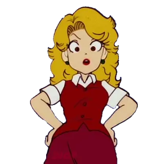😠 cb0c38cf Cartoon, Frau, geschockt, Anime, Vintage, blond, überrascht telegram sticker