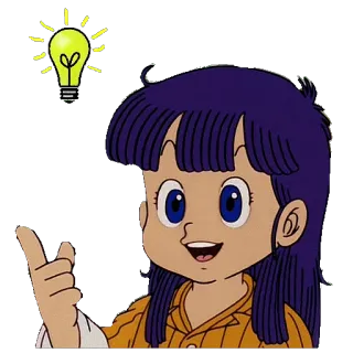 💡 cf50e40e Anime, Mädchen, Idee, Glühbirne, Cartoon, Denken, Inspiration telegram sticker