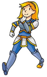 🏃 4964a642 cartoon, armor, knight, female, character, blonde whatsapp sticker