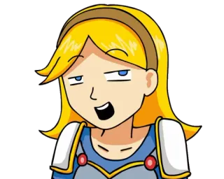 😏 668948f5 cartoon, smirk, blond hair, sarcastic, meme, character whatsapp sticker