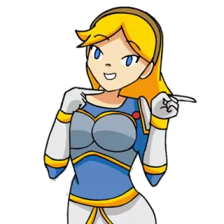 👉 6b933966 blonde girl, anime style, cartoon girl, pointing gesture whatsapp sticker