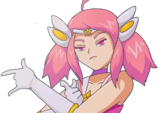 😒 7c379943 magical girl, anime, cartoon, character, pink, confident whatsapp sticker