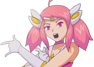 ☝ 83c90d4c anime, cartoon, magic, girl, character, pink hair whatsapp sticker