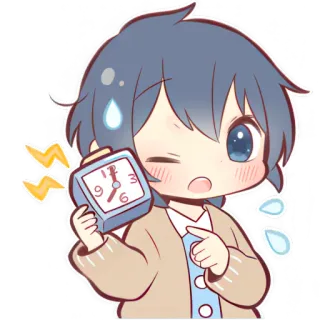⏱ 71dc44ec despertador, anime, pressa, atrasado, mangá telegram sticker