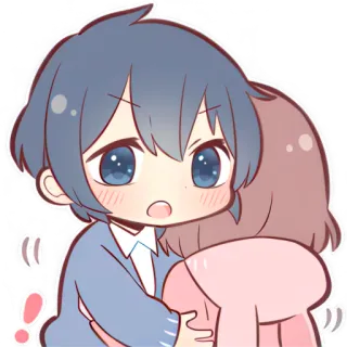☺️ ffaf5588 anime, fofo, abraço, desenho animado telegram sticker