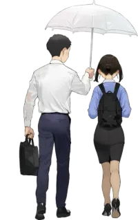 😍 40f39eb6 カップル, 傘, 男性, 女性, ビジネス, オフィス telegram sticker