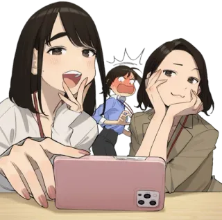 😍 c7794456 アニメ, 女性, スマホ, オフィス, ビジネス telegram sticker